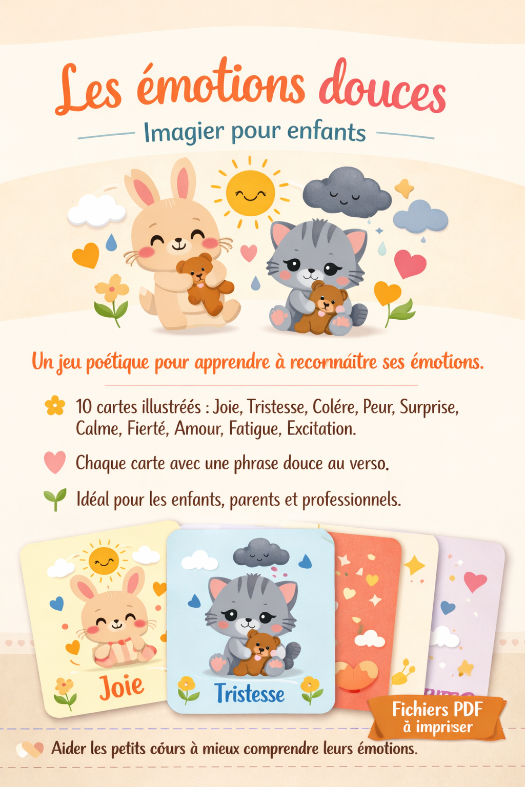 Les Émotions Douces - jeux de carte a imprimer